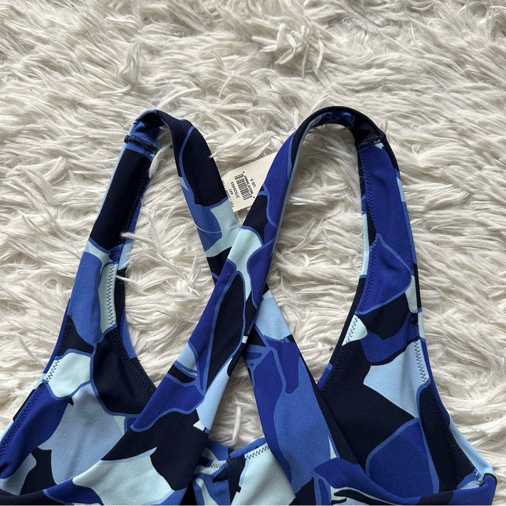 Offline By Aerie Blue Ruched Activewear Sports Bra Size S New With Tags - Picture 8 of 10